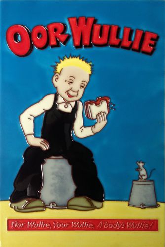 Oor Wullie hand painted ceramic tile - Skye Tiles - Hand 